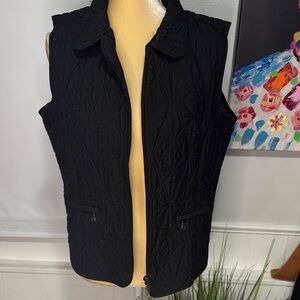 Christopher & Banks Black Quilted Vest